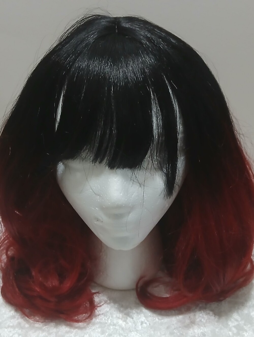Black and Red Synthetic Wig -